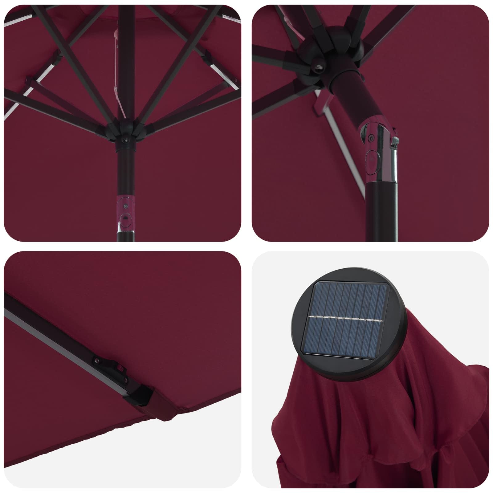 SYDE Parasol ogrodowy ze światłami LED i podstawą 230 x 230 cm