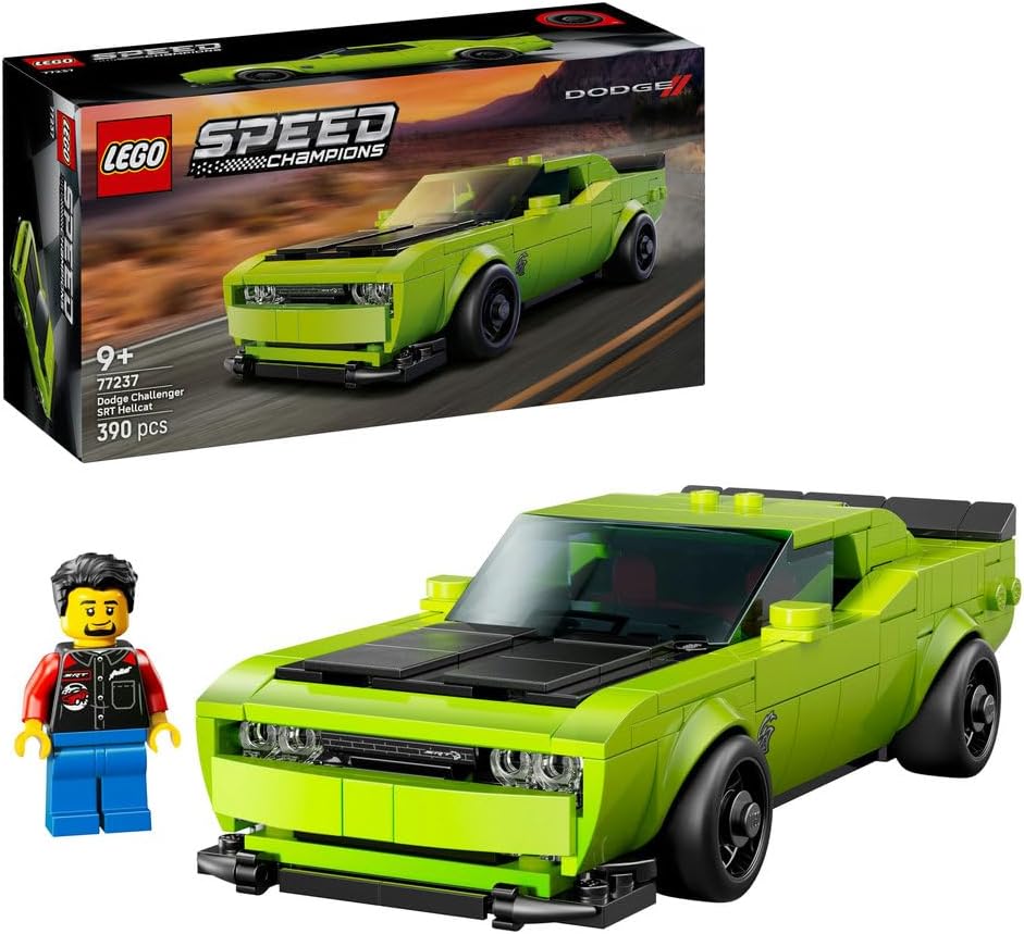 Lego 77237 Speed Champion Dodge Challenger SRT Hellcat Sports Car Toy Birthday Present Blocks Boys Girls Children 9 Years Old 10 Years Old 11 Years Old Elementary School Vehicle Mini Car Figure Goods