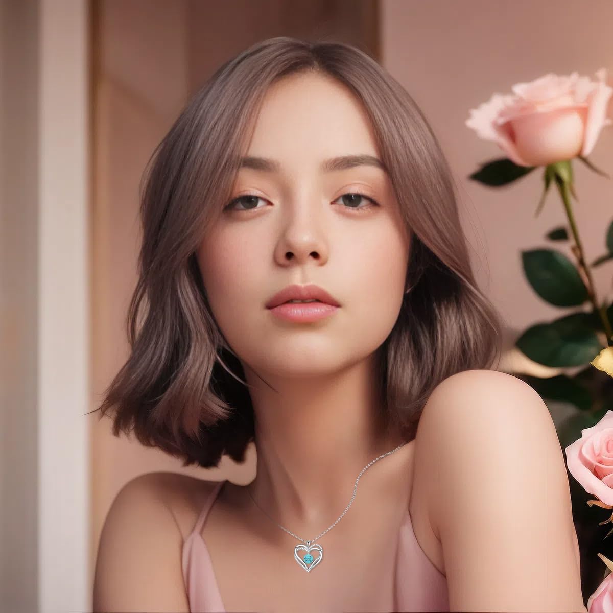 BDL Genuine Turquoise Jewelry for Women-925 Sterling Silver Pendant Necklaces Gifts for Her,Vintage Concert Festival Accessories for Anniversaries/Mother's Day/Christmas