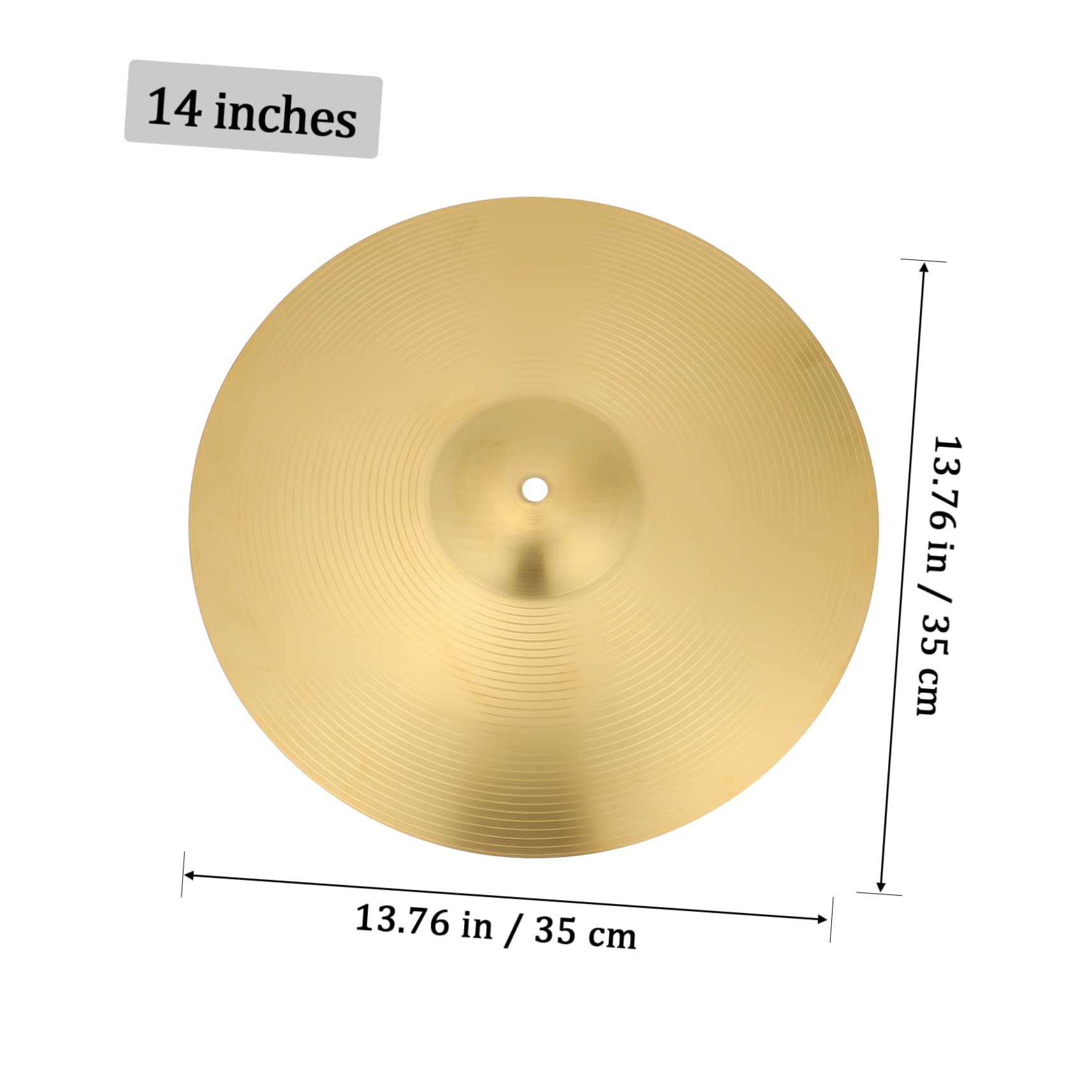 SUPVOX 14 Inch Brass Cymbals Set for Drum Kit Percussion Instrument Accessory Crash Cymbal Jazz Drum Replacement