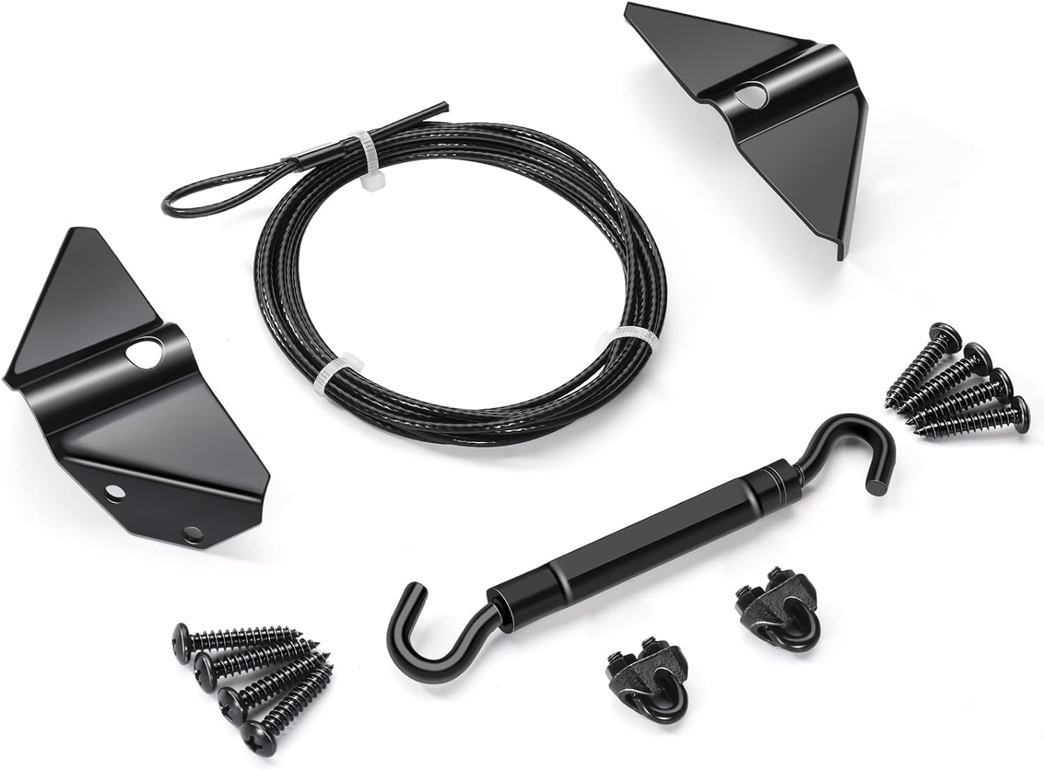Heavy Duty Anti Sag Gate Kit for Wooden Fence, Adjustable Gate Tensioner Cable Kit, Stainless Steel Gate Hardware Kit for Outdoor Wood Door Repair, No Sag Gate Brace Support