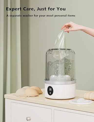 Miniatura 5 de Lavadora portátil, lavadoras de viaje compactas inalámbricas recargables para camping, lavadora de ropa interior, lavadora portátil para