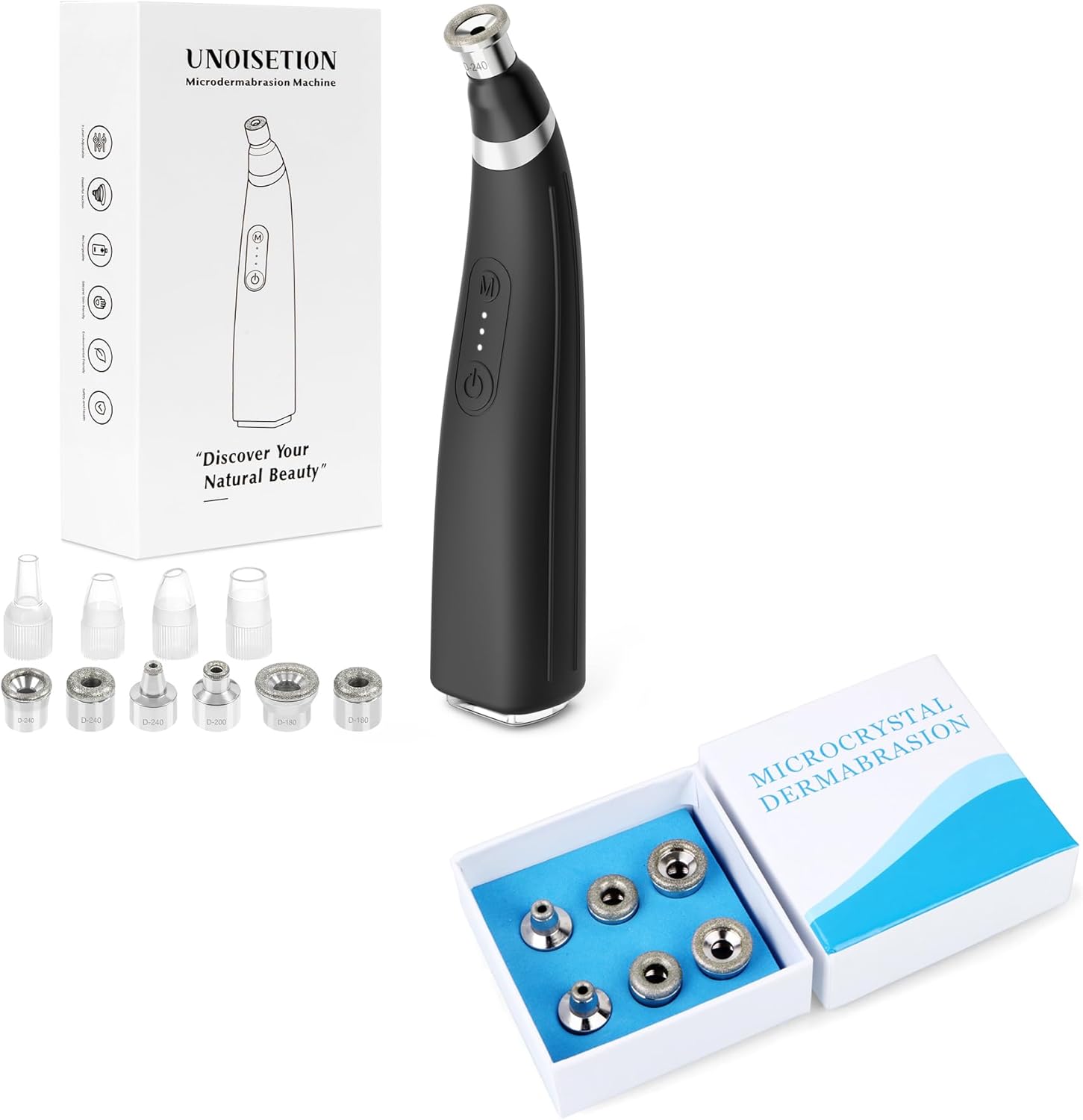 unoisetion Diamond Facial Machine and 6 Pcs Diamond Tips