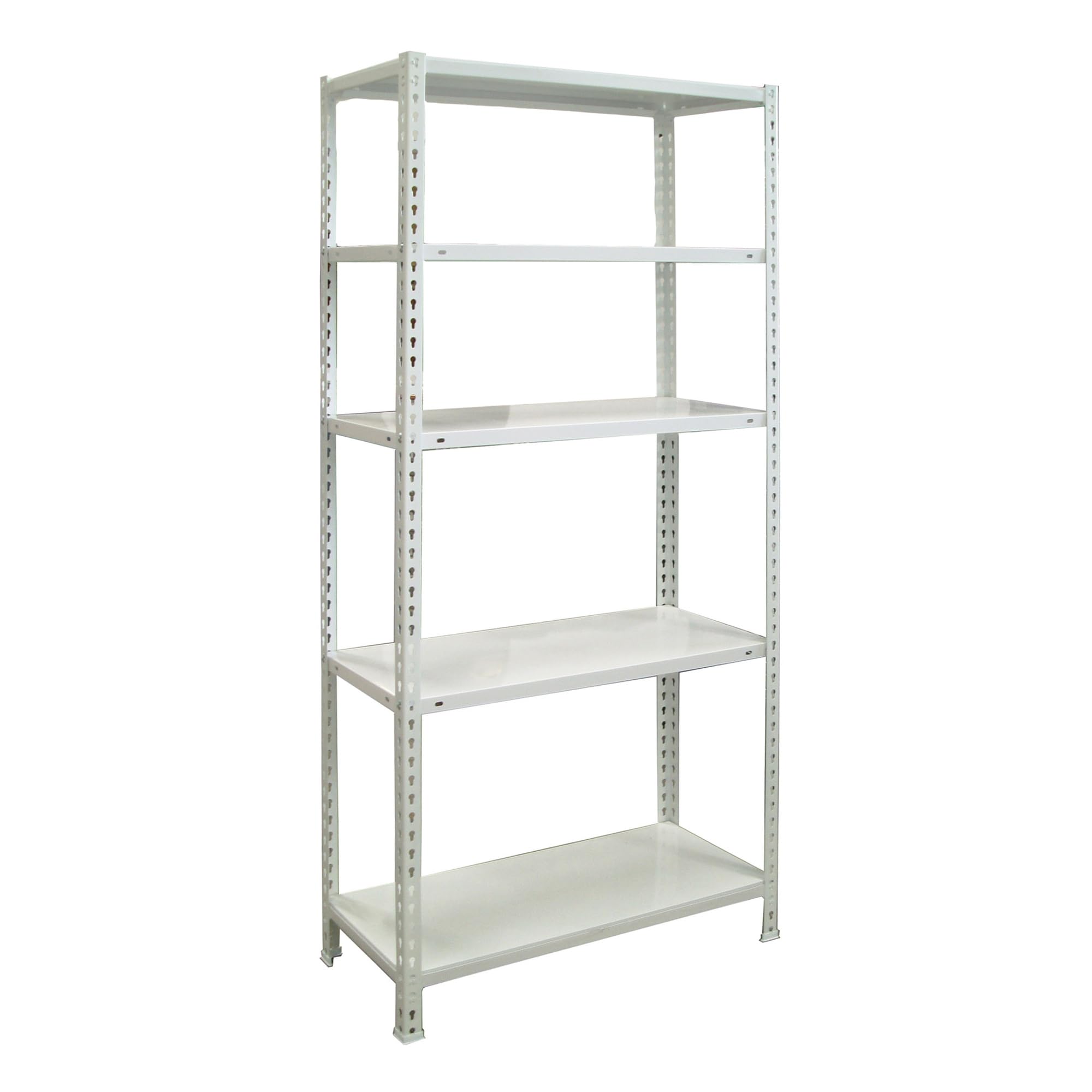 Simon Rack Estanterias Almacenaje, 180x80x40 cm, (Al x An x LR), Estanteria Metalica, 5 Baldas, 70 kg de Punto Flexión, Acero Galvanizado, Blanco - Ecoclick