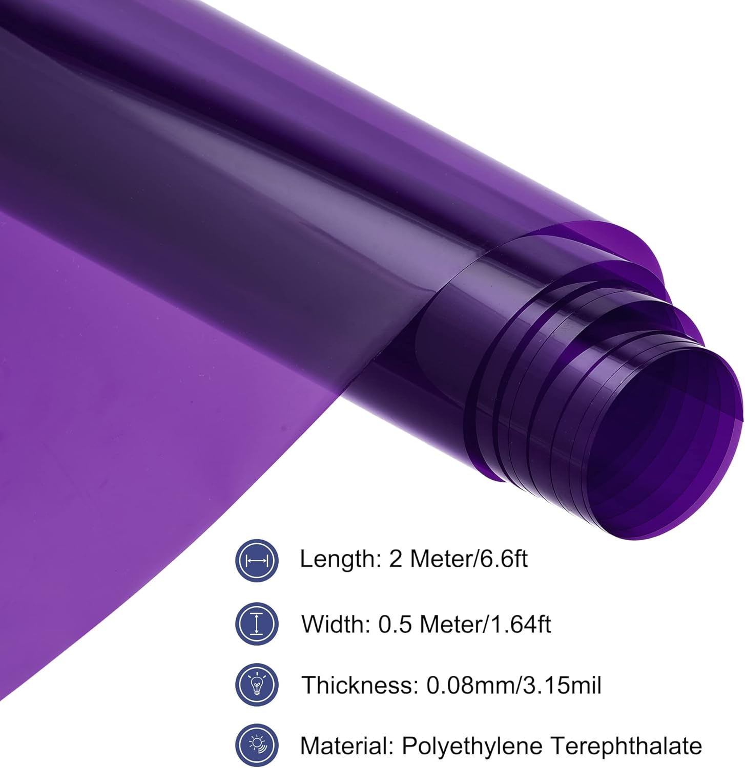 MECCANIXITY Window Film, Glass Sun Blocking, Heat Control Self Adhesive Purple Window Tint, 6.6x1.64ft for Home Office