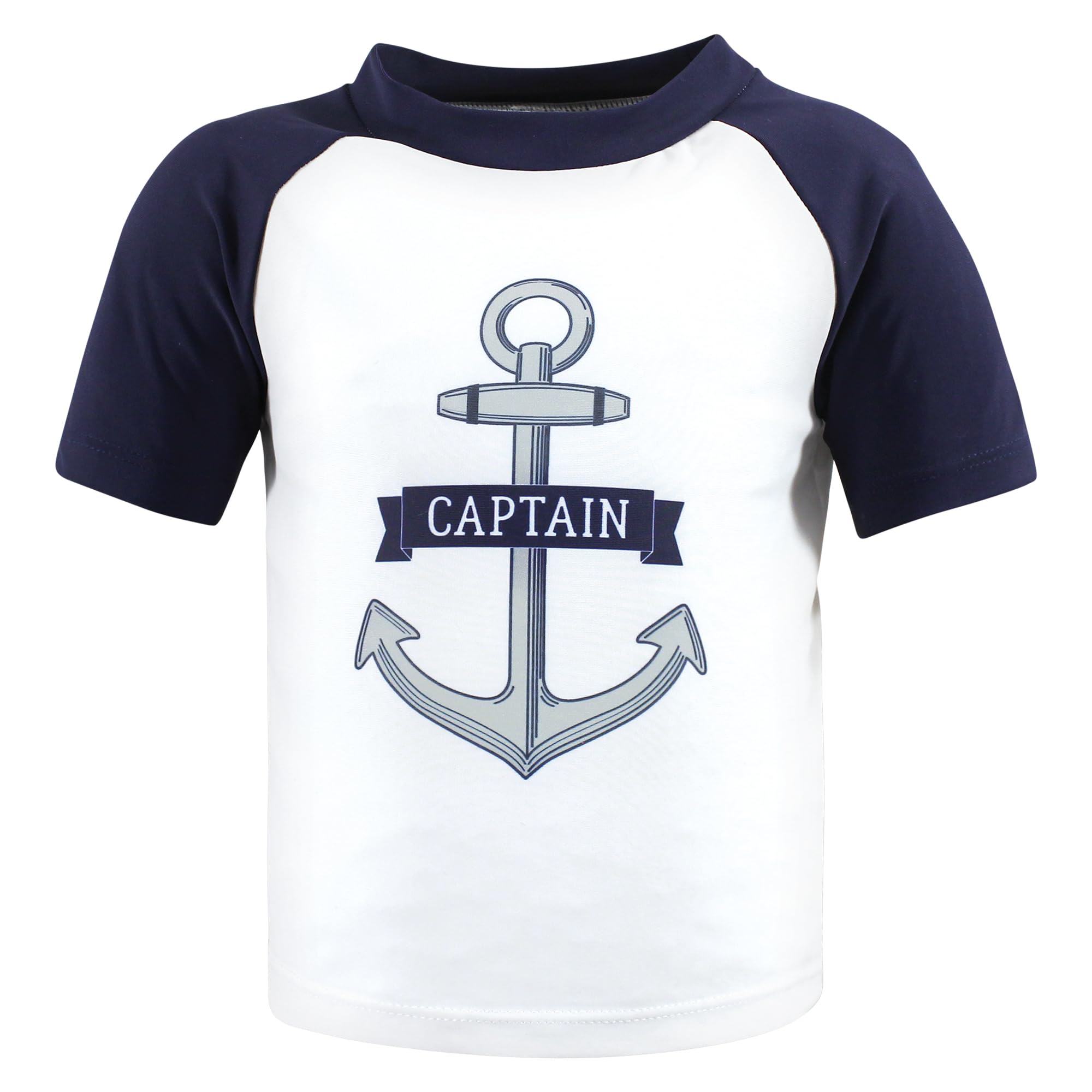 Hudson Baby Unisex Baby Swim Rashguard Set, Navy Anchor, 2T
