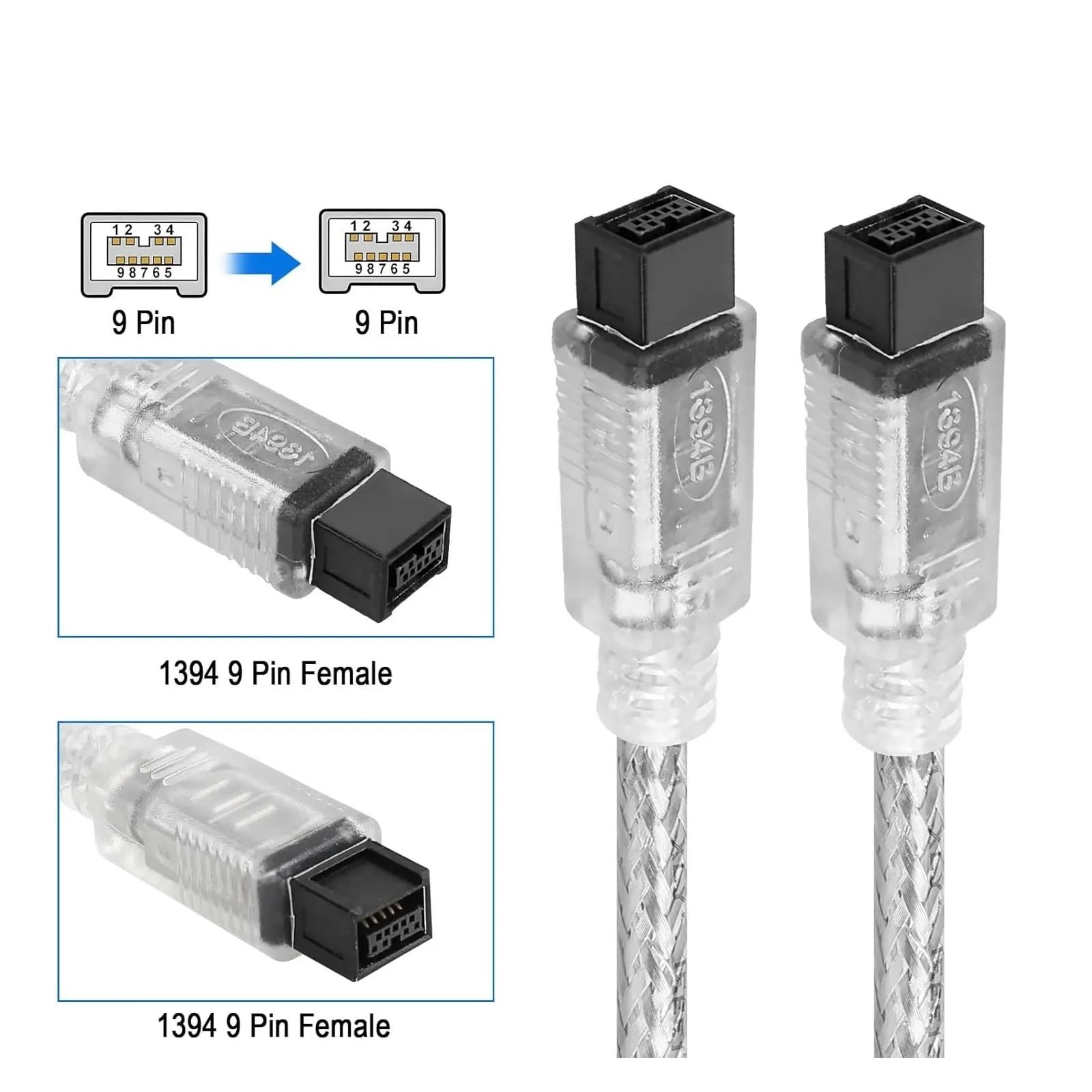 Cavo Firewire a USB IEEE 1394 9Pin a Filo 800 Connettore Extender Convertitore Cavo per DV C