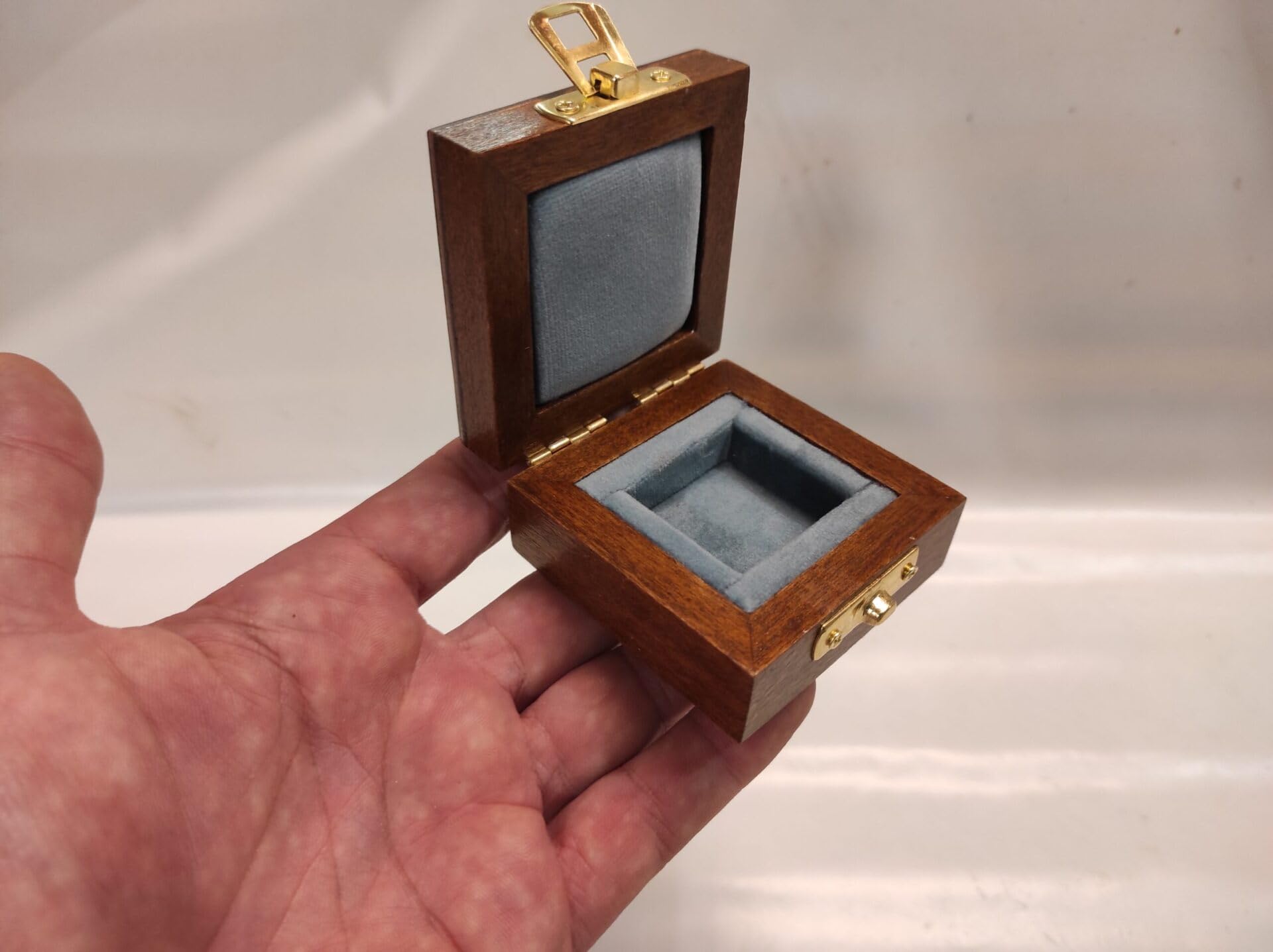 Personalised Gold Pound Wooden Case with Engraving - Christening Gift Idea