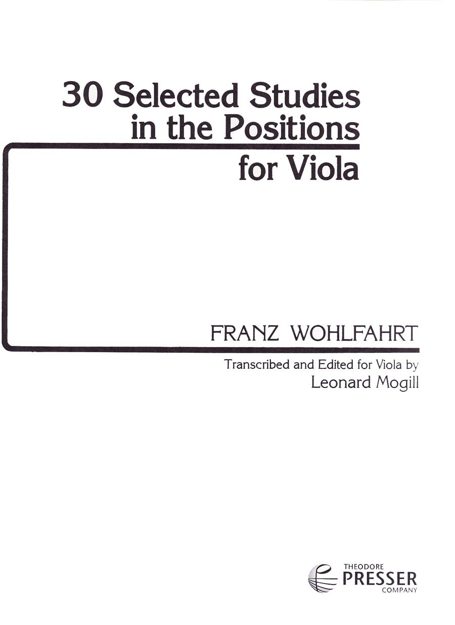 30 Selected Studies in the Position for Viola