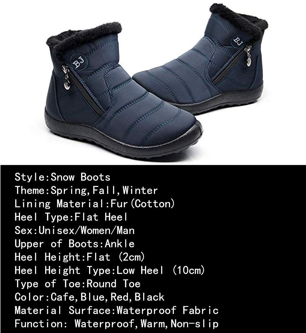 Stivaletti Donna,Popoti Stivali Inverno Caldo Neve Stivaletti Imbottiti di Unisex Impermeabile Appartamenti Stivaletti Antiscivolo Casual Camminate All'aperto