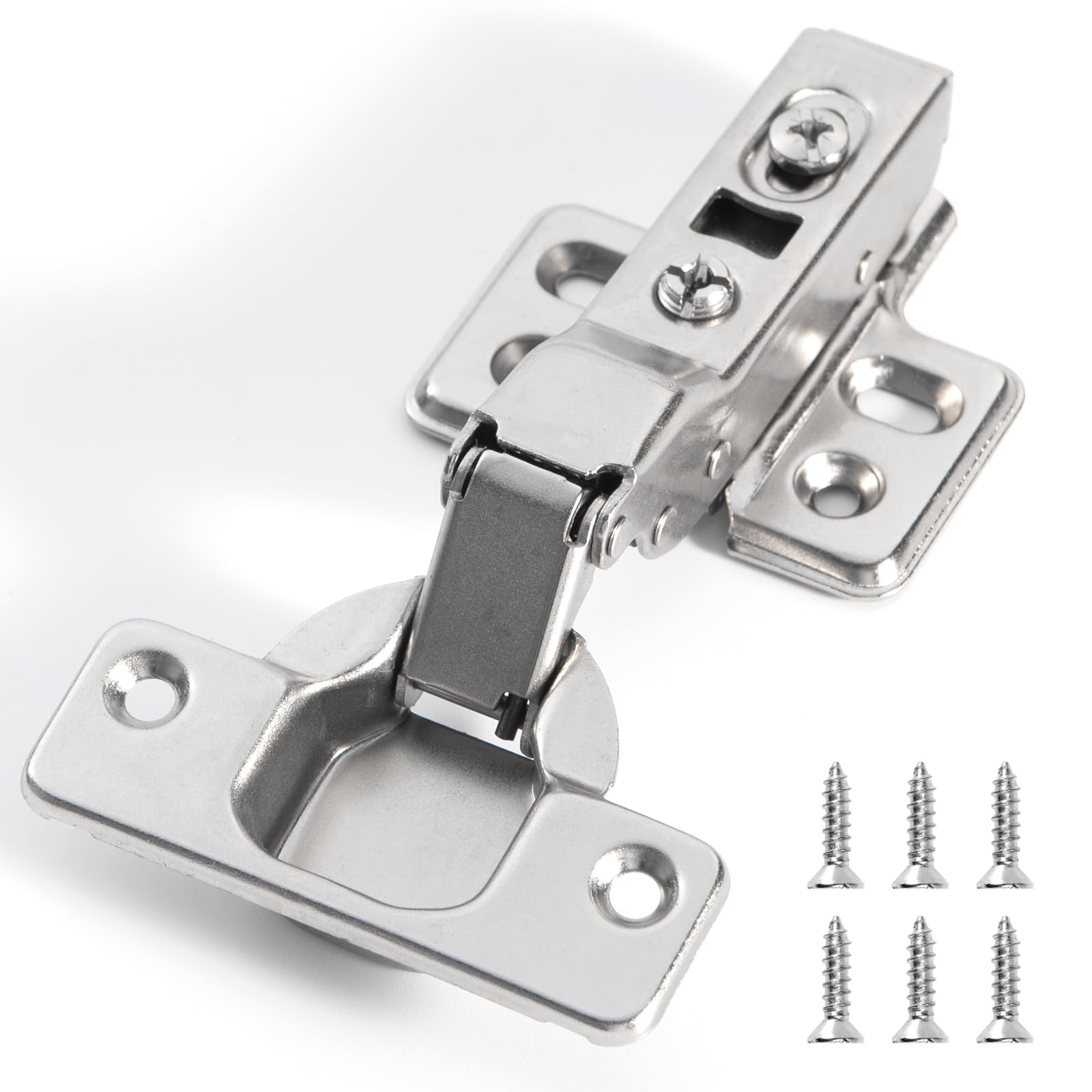 LASHOW 4 Pcs Kitchen Cupboard Hinges Soft Close Hinge,110° Half Overlay