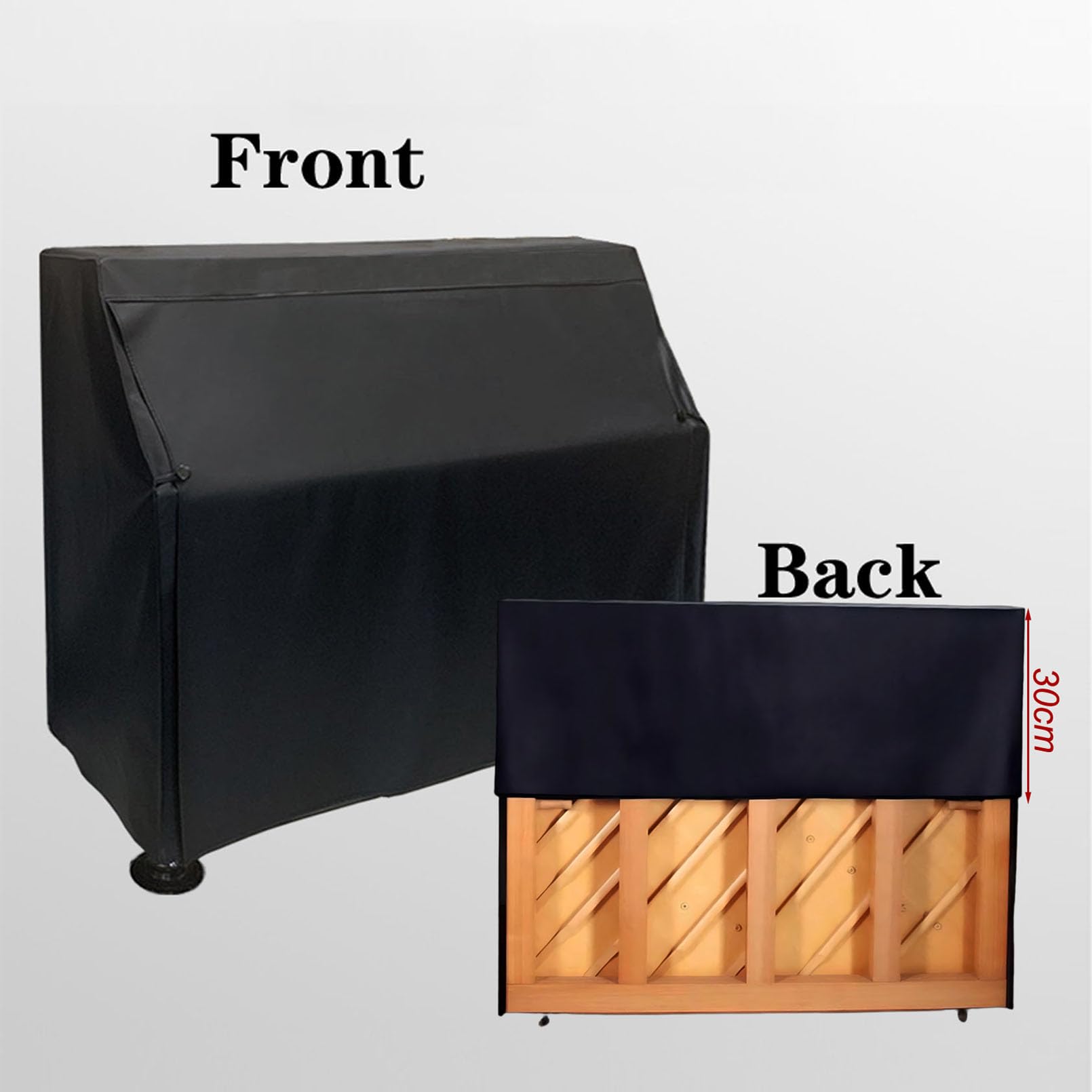 Cutfouwe Vertikales Klavier Abdeckung,Volle Leder Klavierabdeckung,Klavier Abdeckung Staubschutz,153x33x120cm