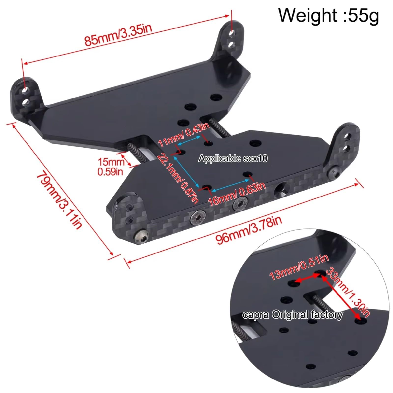per Assiale per SCX10 per Capra 1/10 RC Skid Transmission