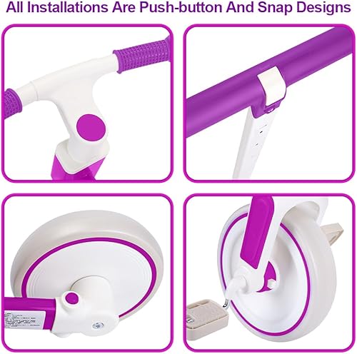 Miniatura 6 de XIAPIA Triciclos para niños de 1 a 3 años, bicicleta de equilibrio 5 en 1 con pedal extraíble, juguetes de triciclo de empuje con varilla de empuje
