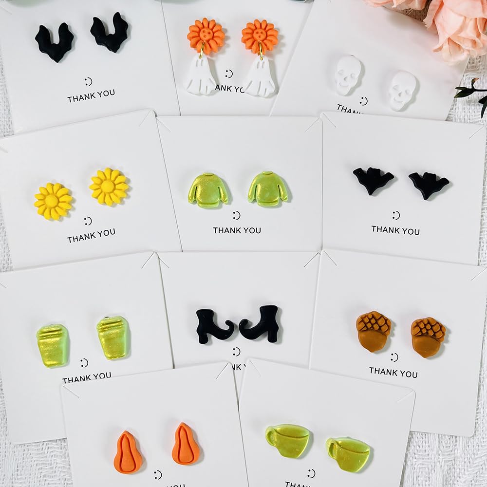 12PCS Mini Halloween Clay Cutters for Polymer Clay Jewelry – Small Clay Earring Cutters, Fall Pumpkin Coffee Boot Shapes, Polymer Clay Tools & Molds Kit