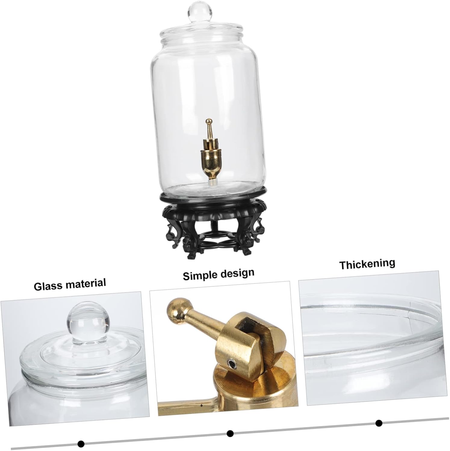 PRETYZOOM Glass Beverage Jar Wine Making Bottle Sparkling Wine Bottle Wide Mouth Mason Jar Pitcher for Home Bar Shop