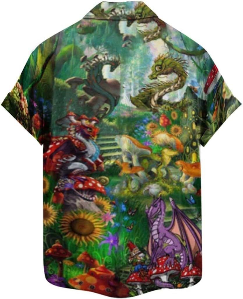 Back view of the Cruise Men's Tropical Button-Down Shirt, showing the continuous graphic pattern on the back.