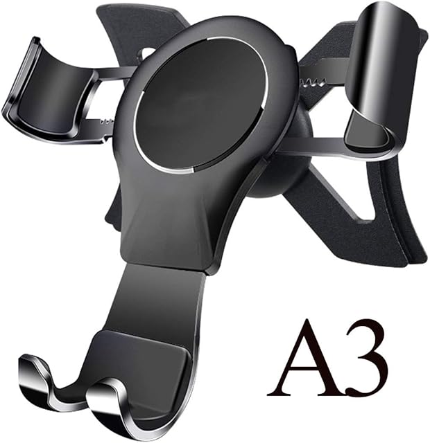 NewTH Phone Holder for Audi A3, 360° Rotation Gravity Auto Lock Stable No Jitter Easy Mount Aluminum Alloy Car Mobile Phone Stand Mount for Audi A3 / S3 2014-2019