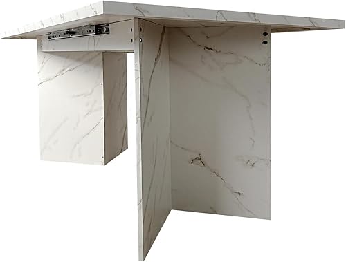 Miniatura 6 de Mesa de comedor extensible de 62.99 a 78.7 pulgadas para 6, 8 y 10, moderna mesa expandible de cocina blanca de granja, mesas de conferencias de