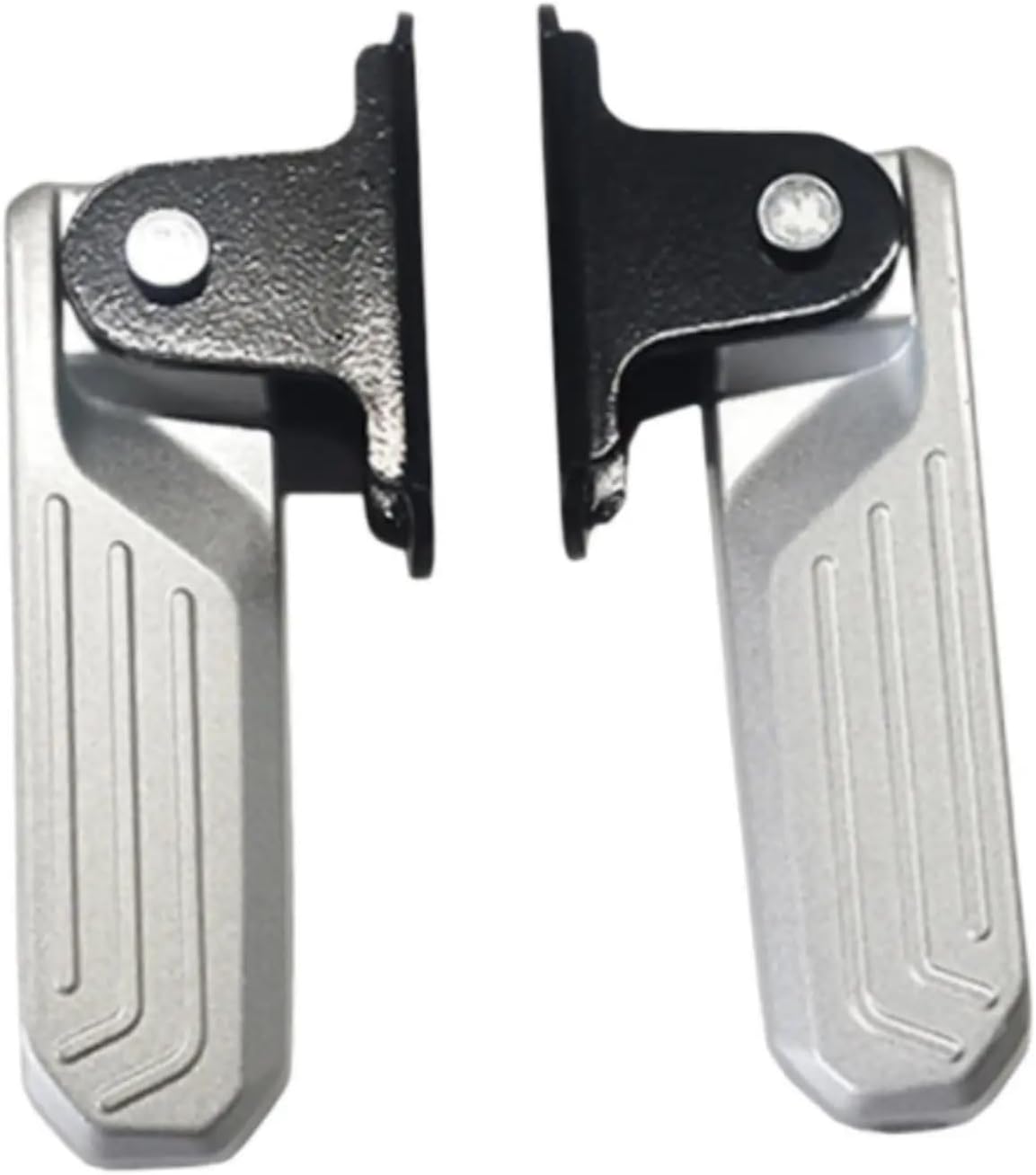 Bike Pegs 1/2 Pairs Foldable Electric Bike Front Foot Pegs - Universal Adjustable Non-Slip Aluminum Footrests for Commuter & Scrambler Bikes for Mountain Bike E-Bike(2pair)