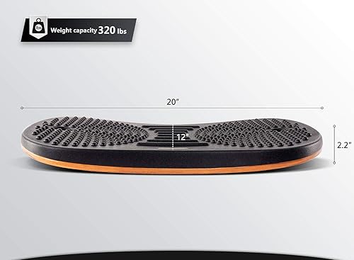 Miniatura 5 de FEZIBO - Tapete antifatiga para estar de pie en el escritorio, tabla de equilibrio de madera con diseño ergonómico, cómoda mecedora para usarse en