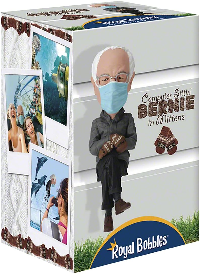 Royal Bobbles Computer Sittin' Bernie in Mittens Bobblehead : Toys & Games