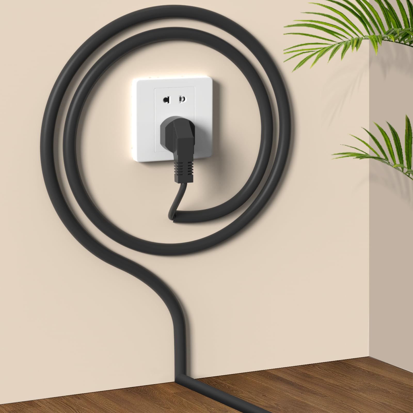 UOMTFAI Wall Cord Hider 78 Zoll - Selbstklebende Drahtabdeckung Raceway für Wände, Flexibler PVC-Kabel-Concealer für Zuhause und Büro, W0.59 H0.99.1 cm - Schwarz