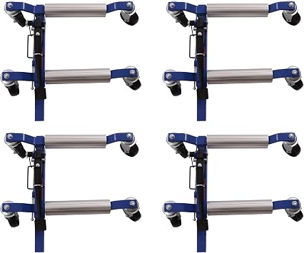 Set of 4 Car Wheel Dolly Heavy Duty Self Loading Dolly with Ratcheting Foot Pedal, 1300lbs Capacity Car Dollies for Moving Cars and Equipment