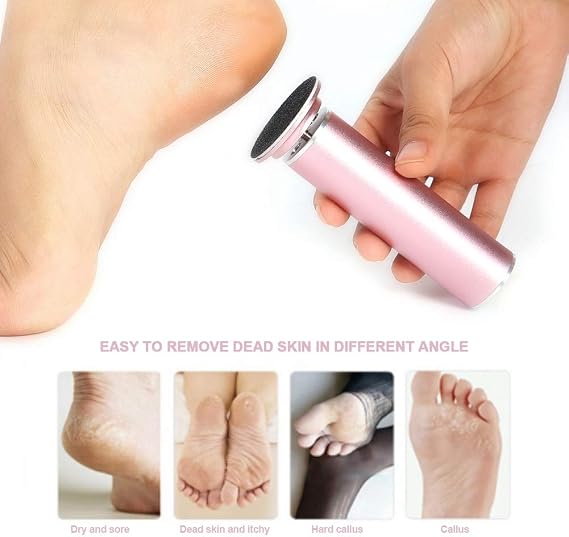 Electric Callus Remover for Feet Adjustable Speed, Electric Foot Callus Remover with 60pcs Replacement Sandpaper Discs, Powerful Pedicure Electronic Foot File for Dead Dry Hard Skin Calluses(US)