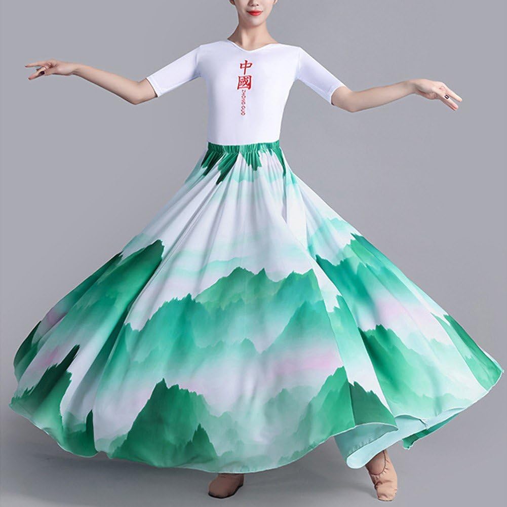 Falda De Baile De 720 Grados, Estilo Antiguo, De Gasa con Vuelo Grande, Larga, para Ballet, Clásica, Flamenca Y Española, para Salón De Baile.