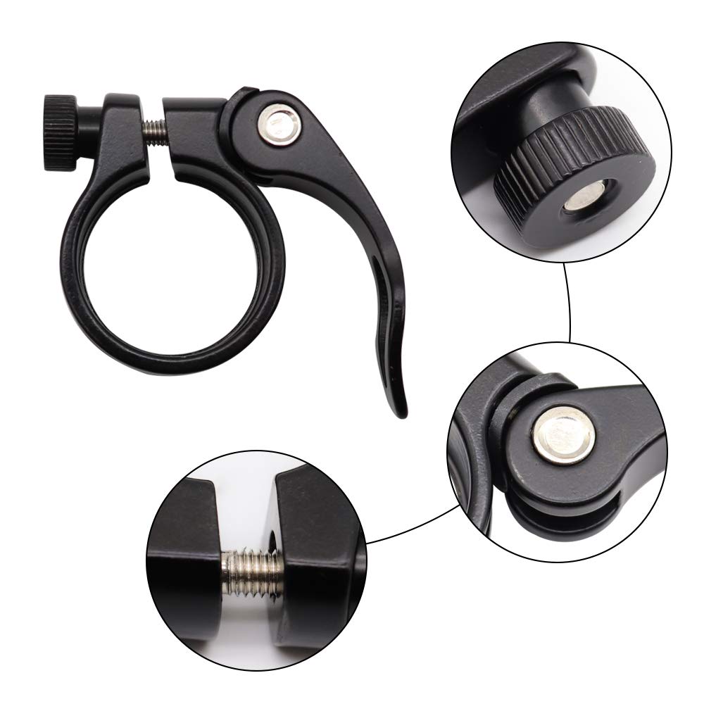 Create idea Lot de 2 colliers de serrage en alliage d'aluminium pour tige de selle de vélo à dégagement rapide Noir 31,8 mm Create idea Lot de 2 colliers de serrage en alliage d'aluminium pour tige de selle de vélo à dégagement rapide Noir 31,8 mm