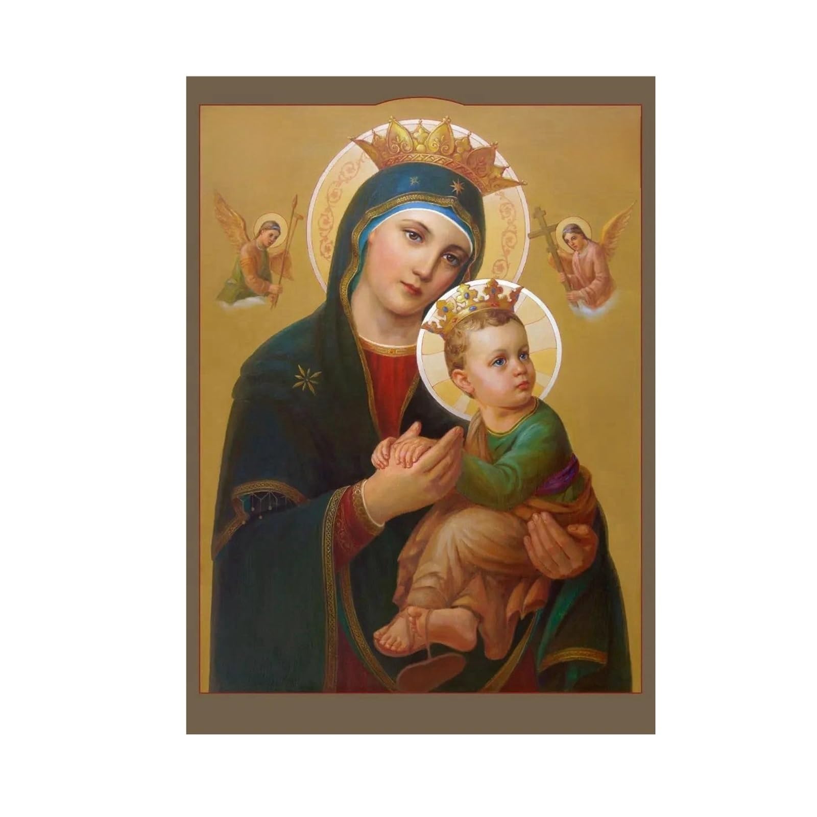 Peinture sur Toile Jésus et Marie Style Vintage pour Illuminer le Mur de Votre Salon Familial