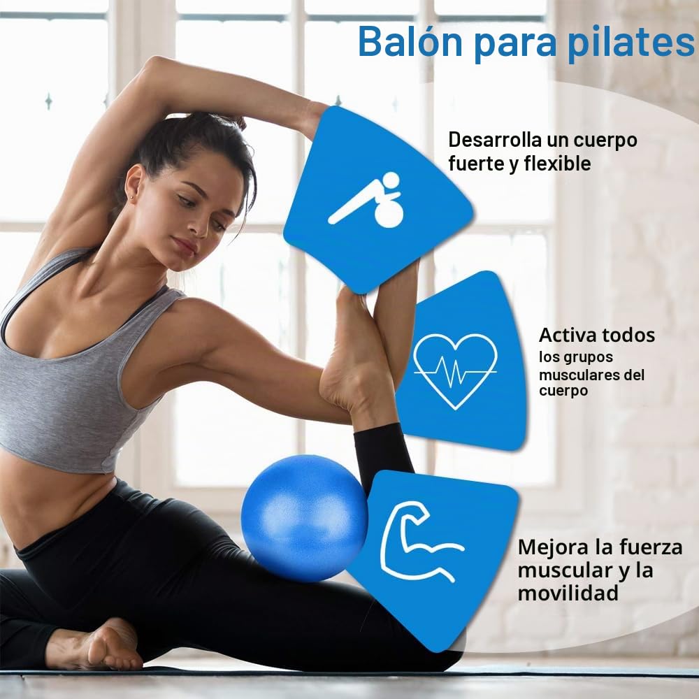 HIKPACKER Pelota Pilates 20 cm, Pelota Inflable para Yoga y Gimnasio