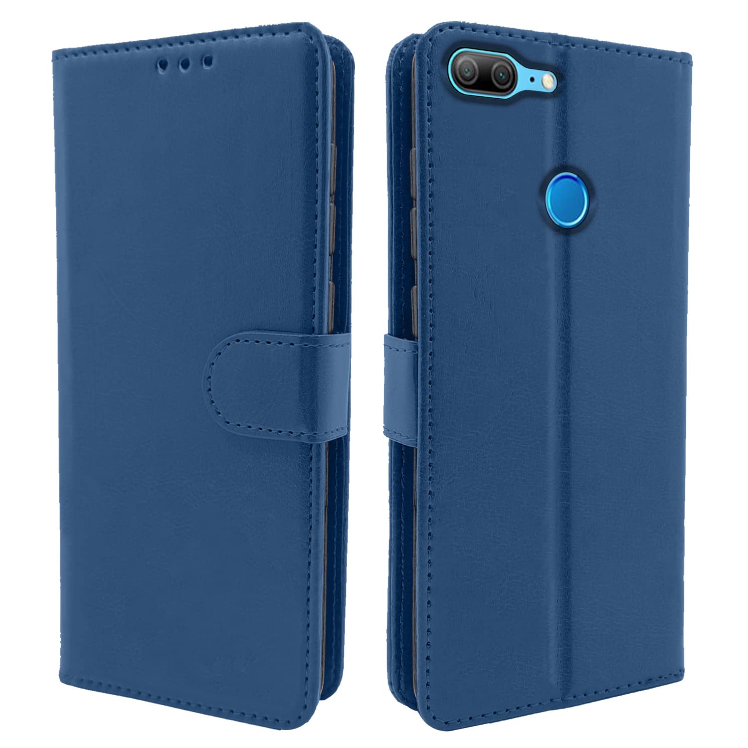 Pikkme Honor 9 Lite Flip Case Leather Finish | Inside TPU with Card Pockets | Wallet Stand and Shock Proof | Magnetic Closing | Complete Protection Flip Cover for Honor 9 Lite (Blue) (B0BK727V9J) Amazon Price History, Amazon Price Tracker