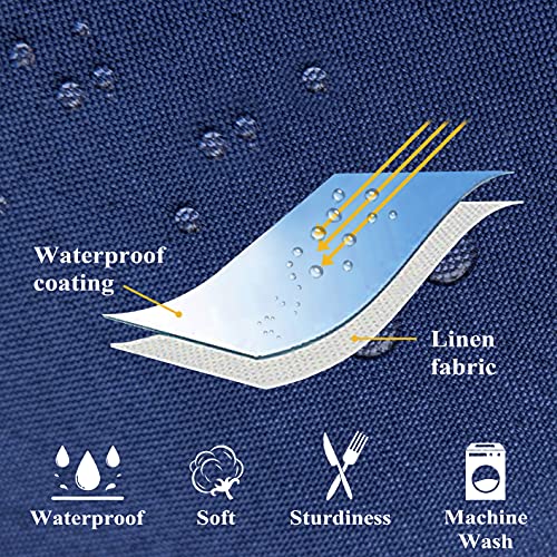 Home Brilliant Outdoor Pillows For Patio Furniture Waterproof Linen Pillow Covers Modern Throw Pillow Covers For Living Room, 4 Pieces, 18 Inches(45 X 45Cm), Dark Blue #TOP1