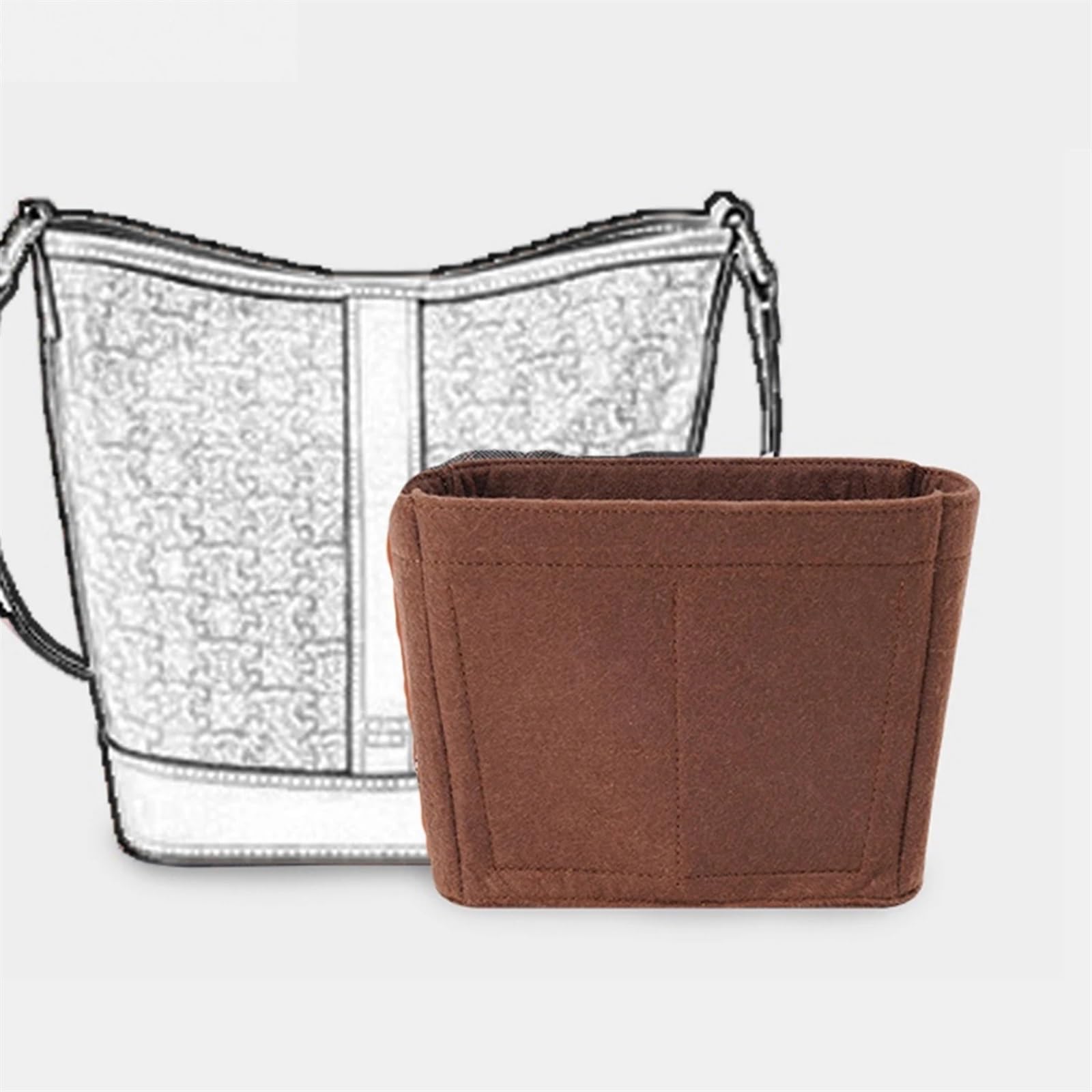 Inserto Organizador de Bolsa de Fieltro, Bolsa organizadora, Inserto for Mochila, Bolsa Interior Grande en Bolsa(Beige,M(22-17-21cm))