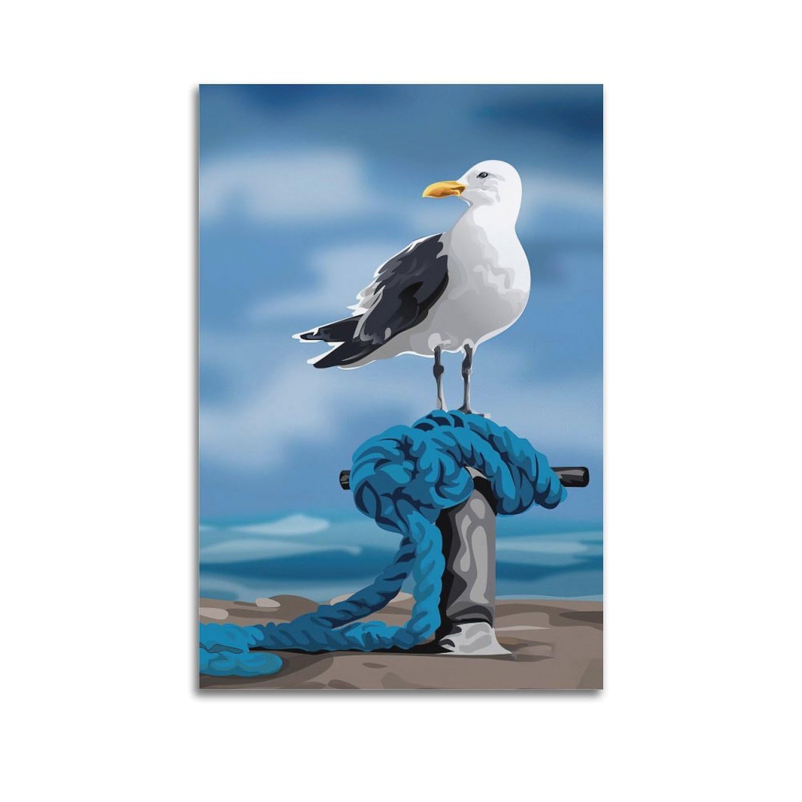 WPHSFX Animal Poster Flying Gull Poster Decorative Painting Canvas Wall Posters And Art Picture Print Modern Family Bedroom Decor Posters 20x30inch(50x75cm)