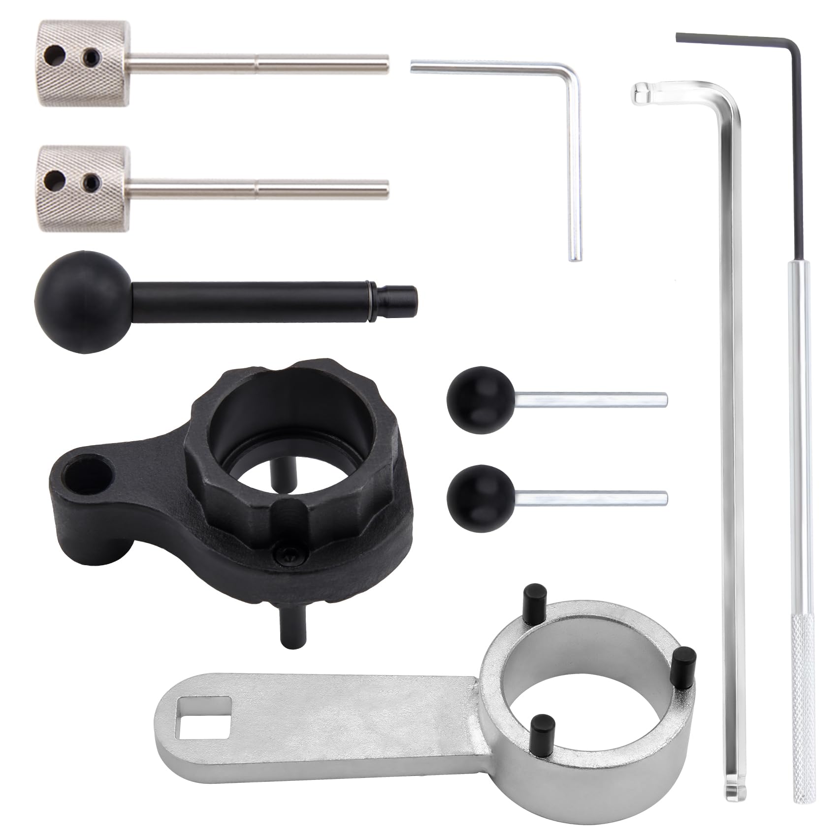 DOCAS Zestaw narzędzi do regulacji silnika, zestaw narzędzi do regulacji wałka rozrządu, kompatybilny z VW, Audi, Seat, Skoda 1.4, 1.6, 2.0, TDI CR T10264, T10265, T10060A, T10051, T10490