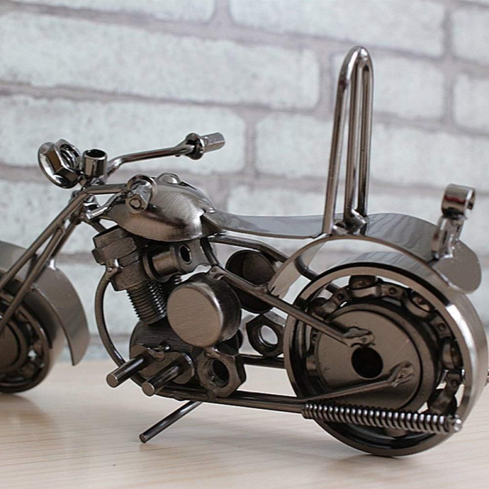 Vintage Handmade Motorcycle Model,Wrought Iron Statues Crafts Metal Decoration,Creative Gifts for Home Decor Motor Lovers Kids Black A 20x11x8cm(8x4x3inch) Gift