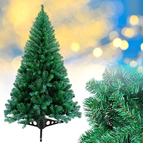 Herrselsam Árbol de Navidad artificial, árbol de Navidad verde, ignífugo, PVC, 200 puntas con soporte de plástico (120 cm) Cover