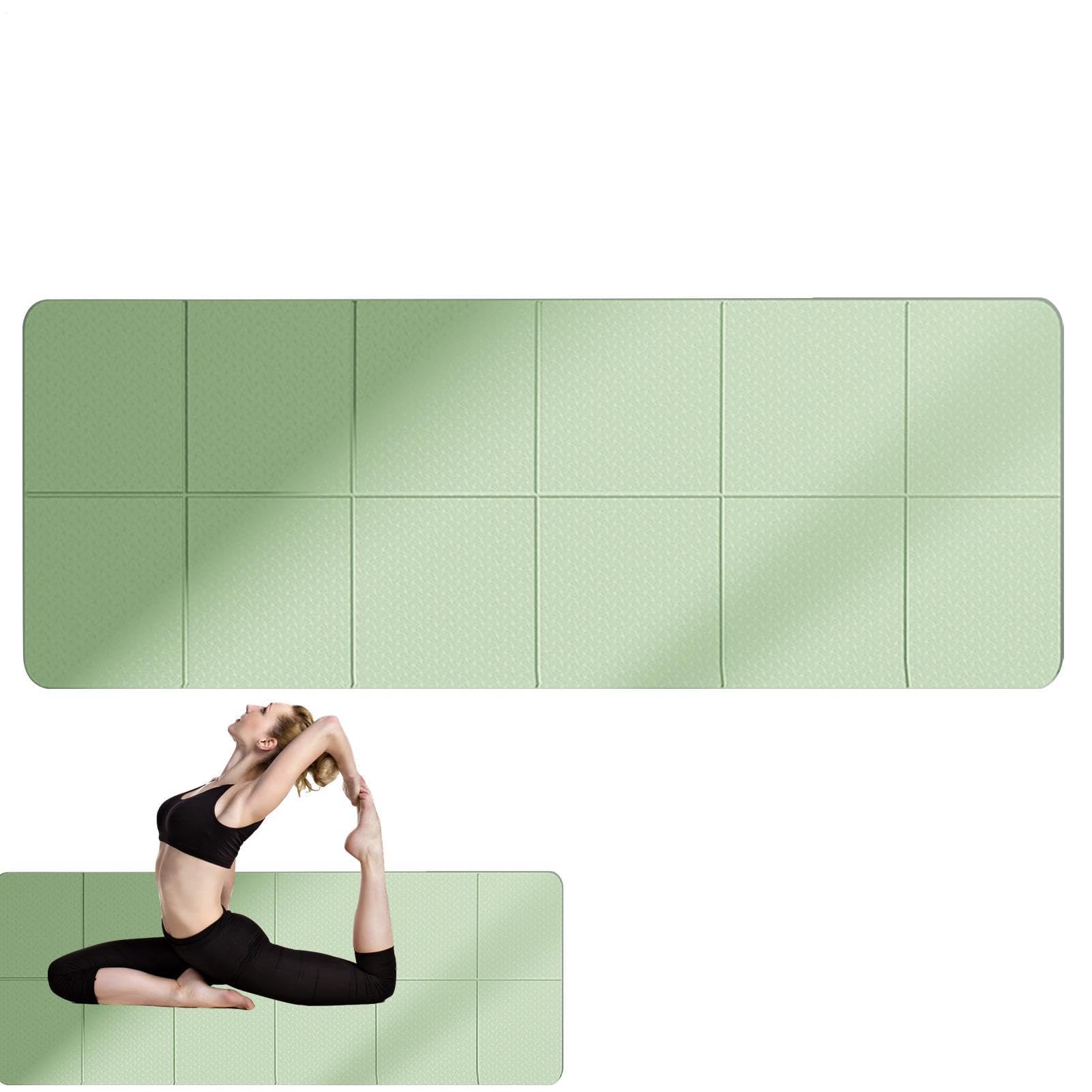 Esterilla de yoga plegable – Alfombrilla de pilates portátil | Almohadilla | de ejercicio descalzo para yoga, pilates y ejercicios de suelo, 72 x 24 x 0.1 pulgadas