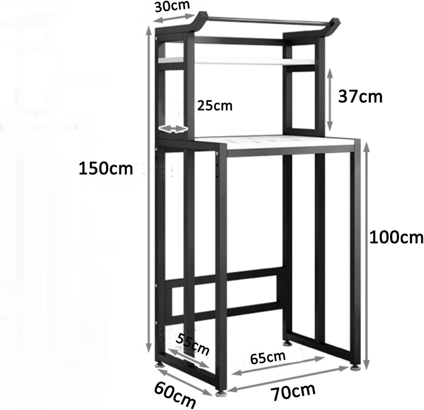 Bathroom Storage Shelves,Washer Storage Frames Floor Standing for Over Toilet,Thickened Steel Tubeng and Durable,Stable and Not Shaking The Multi-Layer Washinghine Shelf Bathroom/150Cm