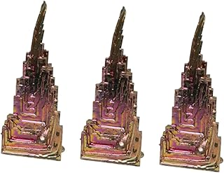 ULTECHNOVO 3pcs Bismuth Metal Crystal Natural Home Decor Gemstones Bulk Home Decoration Bismuth Crystal Mineral Specimen Titanium Coated Crystal Cluster Wicca Crystal Healing Teaching Prop