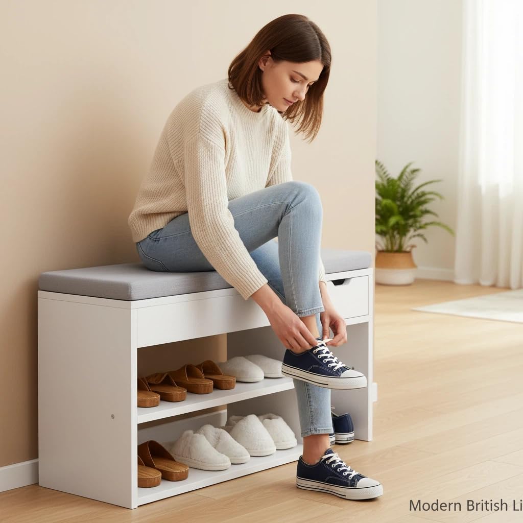 Schuhbank Schuhschrank mit Sitzbank Schuhtruhe Sitzkommode Sitzbank mit Stauraum Schuhregal mit Sitzfläche Bequeme Sitzbank mit Stauraum für Ihren Flur