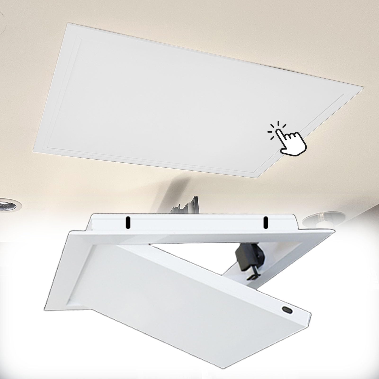 Botola Ispezione Cartongesso Montaggio a Soffitto Botola Ispezione Porta per Mansarda Metallo, Apertura/ Chiusura a Scatto Porta di Accesso Cablaggio Pannello di Ispezione, Muro a Secco Parete Portell