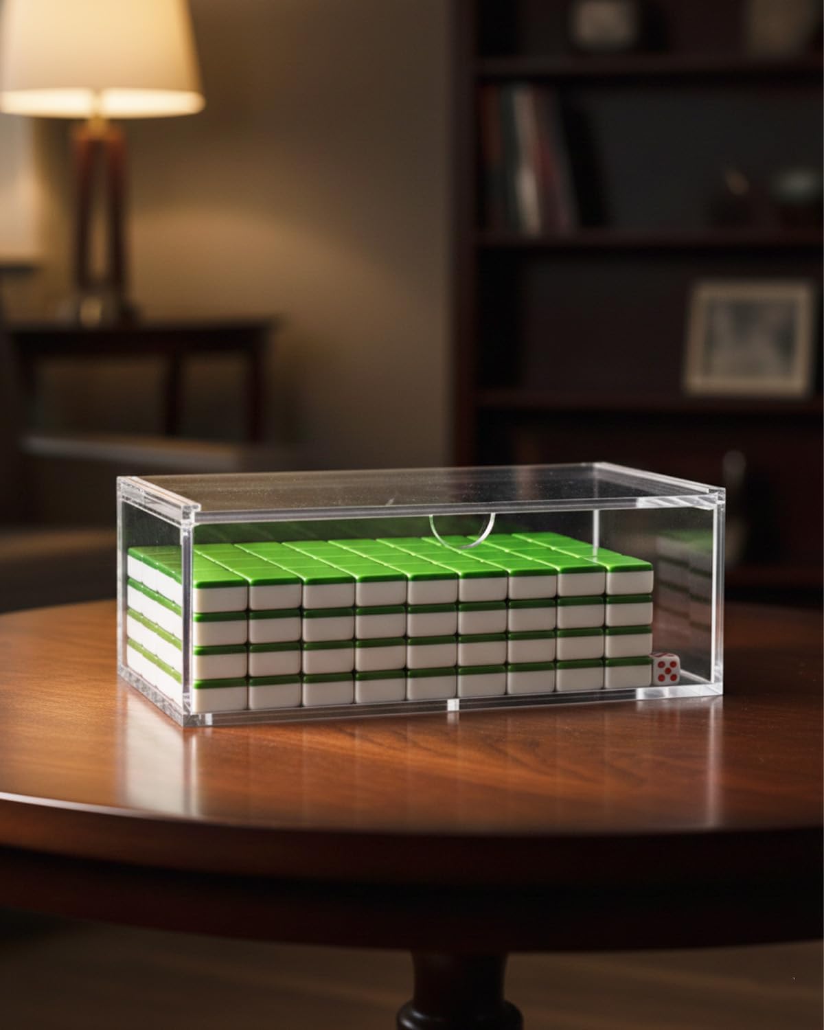 Premium 5mm Acrylic Mahjong Storage Box for American Tiles 1.2"×0.9"×0.5", Clear Mahjong Organizer Case with Lid, 9"×5"×3", No Assembly Needed, Multi-Purpose Display & Storage Box