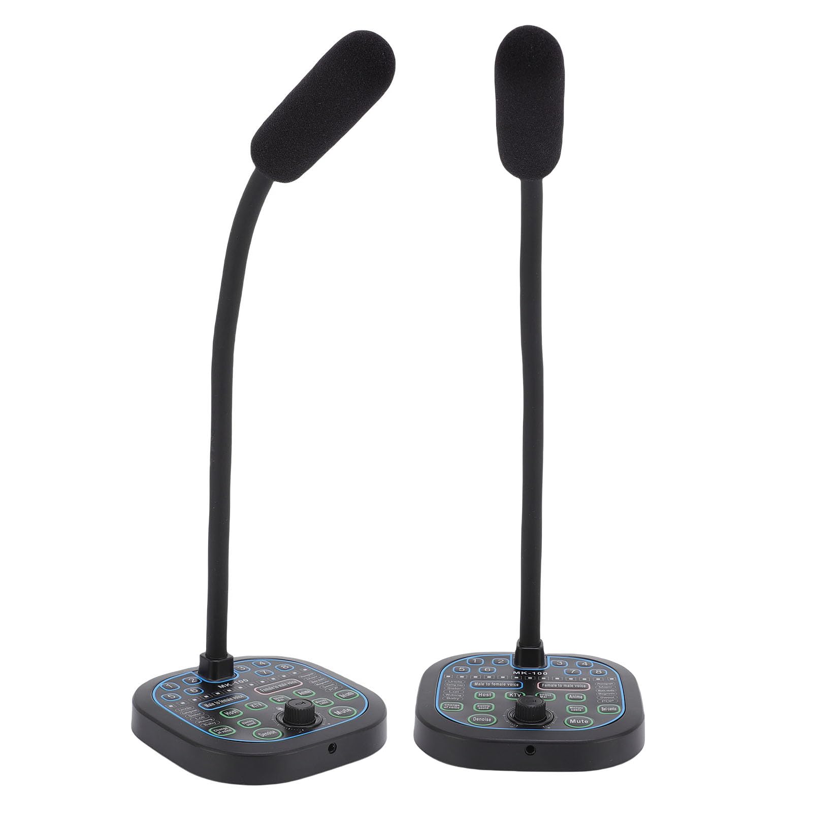 Naroote Cambiador de Voz con Micrófono de Mano, 16 Efectos de Sonido para Grabación de Juegos, Teléfono, Computadora, PC, Portátil, Cambiador de Voz ABS Negro Portátil con 16 Modificaciones de para