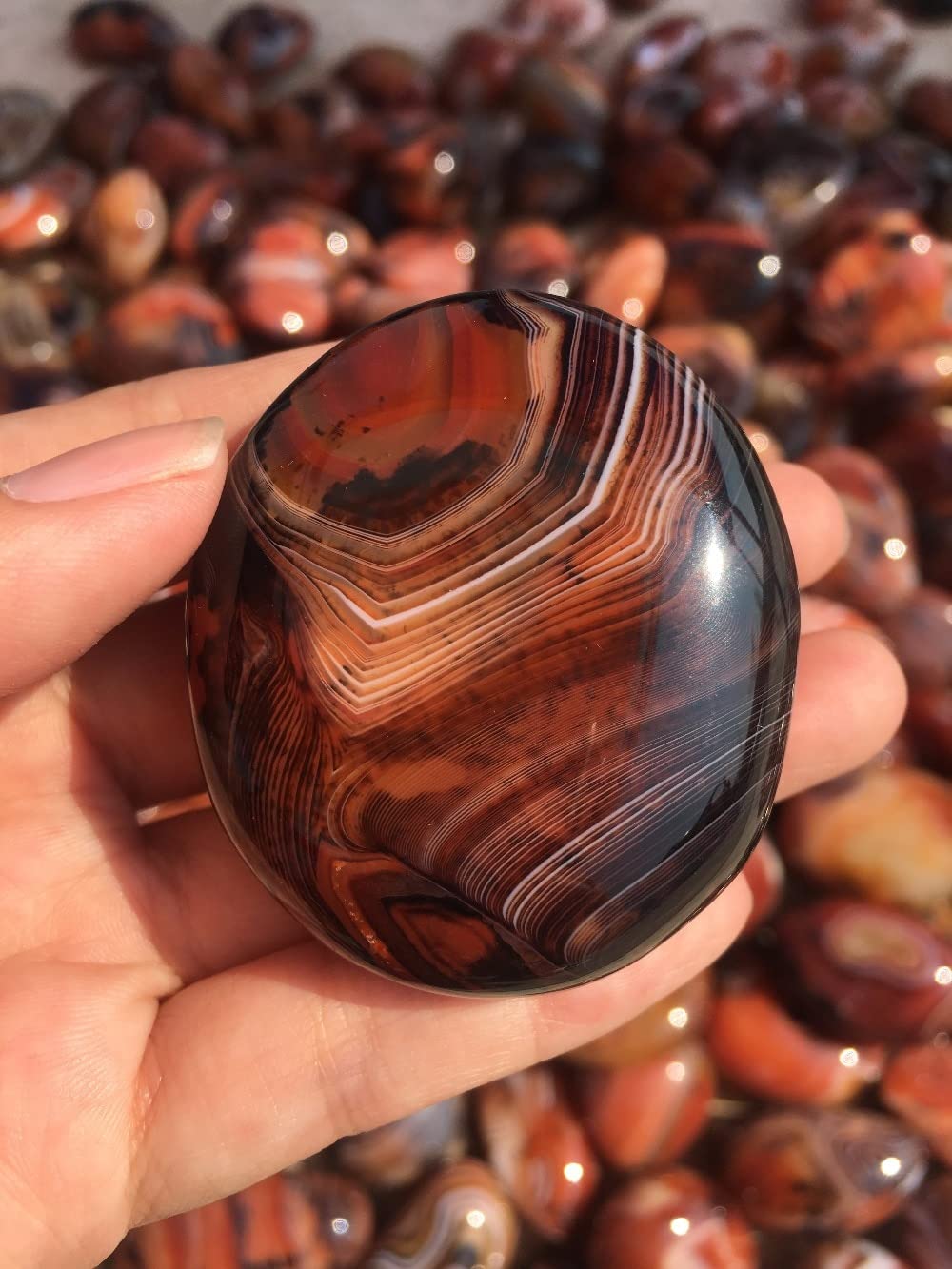 Healing gem 1PCS Natural Polished Silk Banded Lace Agate Specimen Can be Used for Home Office Decoration