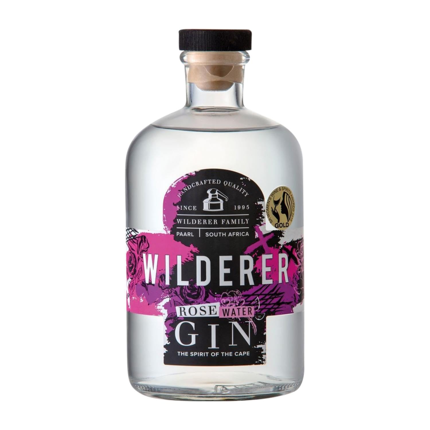 Wilderer Rose Water Gin - Handcrafted Quality/The Spirit of the Cape/Gin aus Südafrika (1 x 1.0l)