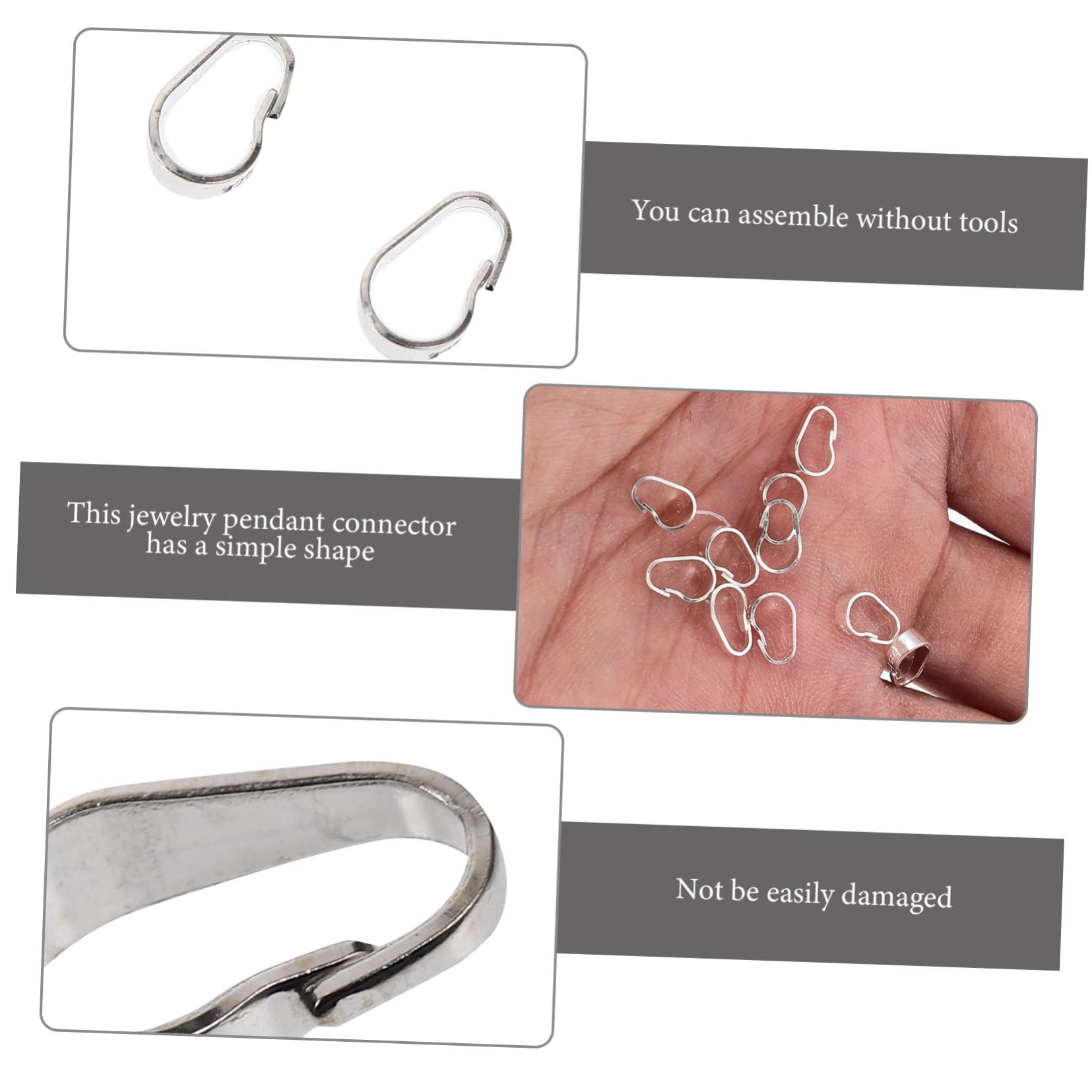 Tofficu 4 Juegos Hebilla Colgante Collar Más Cerca Corchete Anillos Accesorios Manualidades Joyas Plata Conector De Cadena De Cierres Gancho De Seguridad Silver 10 Uds * 4